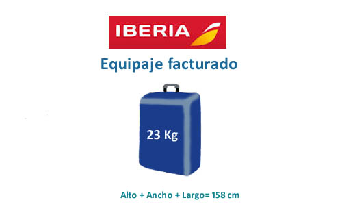 medidas maletas facturadas iberia
