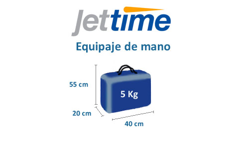 medidas equipaje de mano aerolínea jet time 